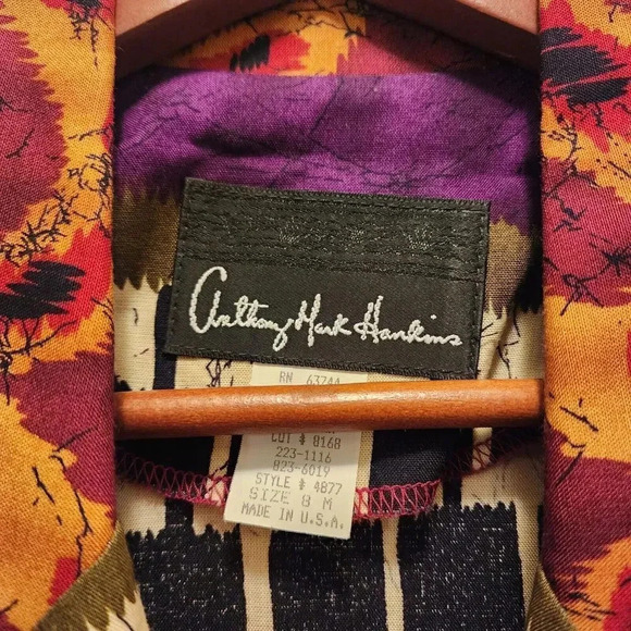 Anthony Mark Hankins Vtg Multicolor Short Sleeve Midi Grannycore Dress Sz 8M - Picture 4 of 11